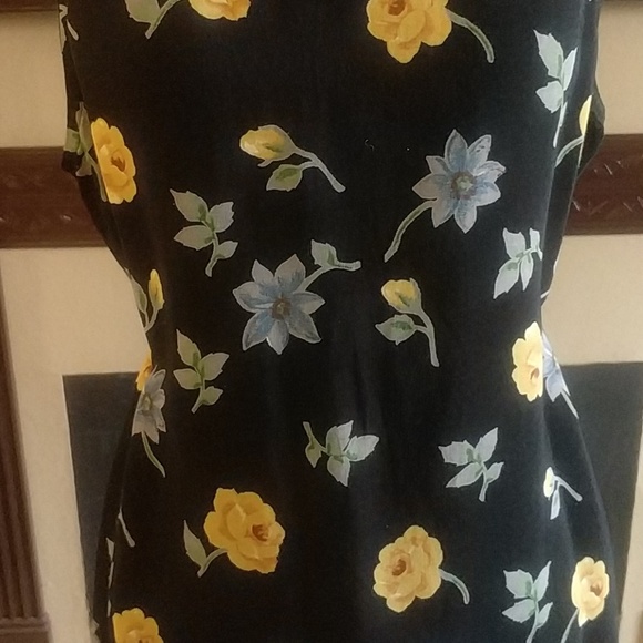 Blue and Yellow Floral Dress S - Picture 3 of 6